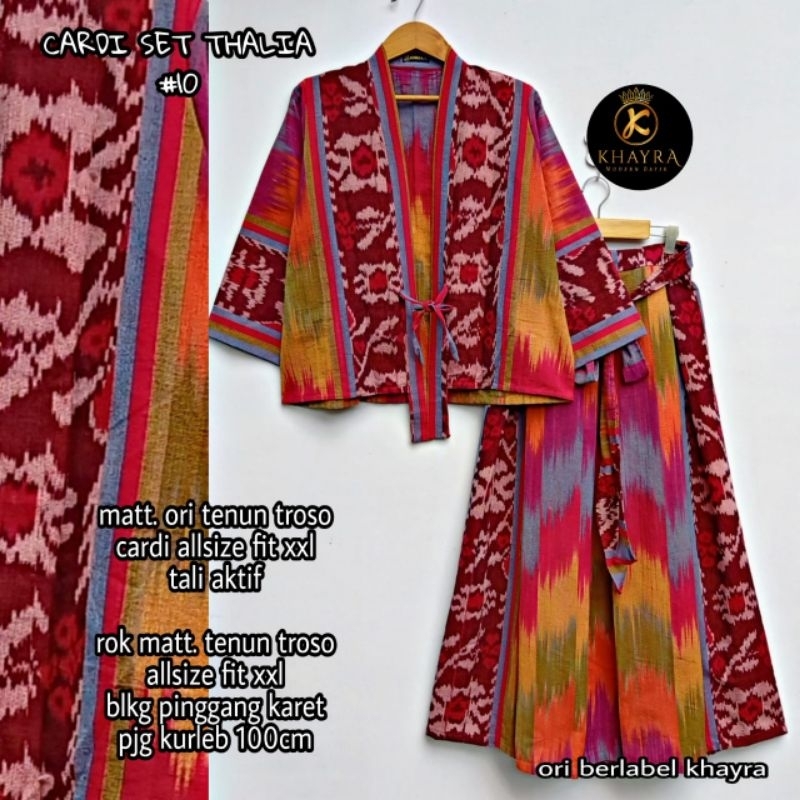 Setelan Batik Tenun Cardi Set Thalia Batik Solo Tuman
