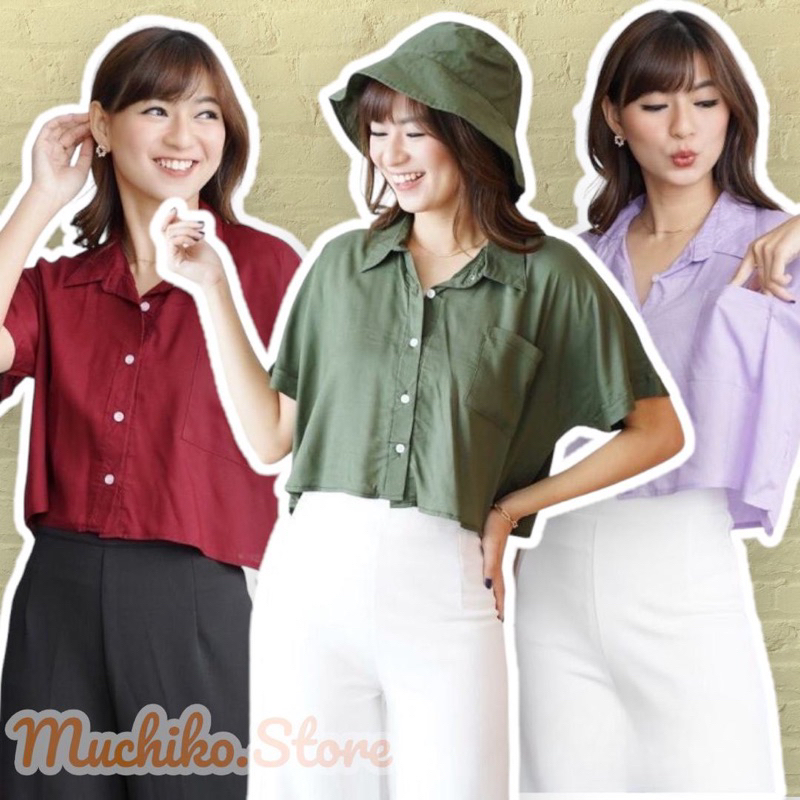 Kemeja Oversize Crop comfy shirt