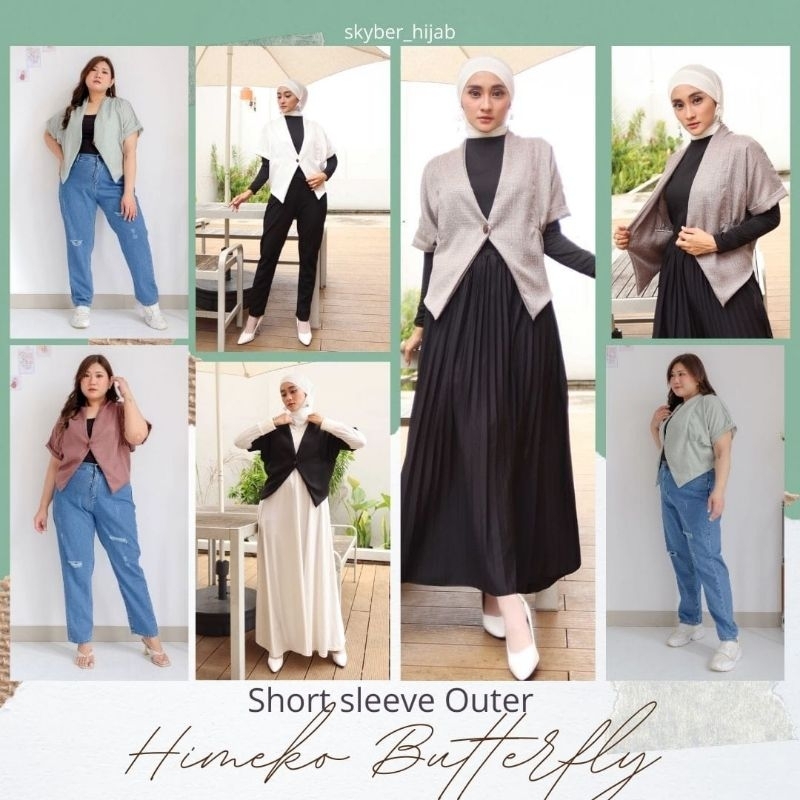 Outer lengan pendek Himeko premium ada size super jumbo
