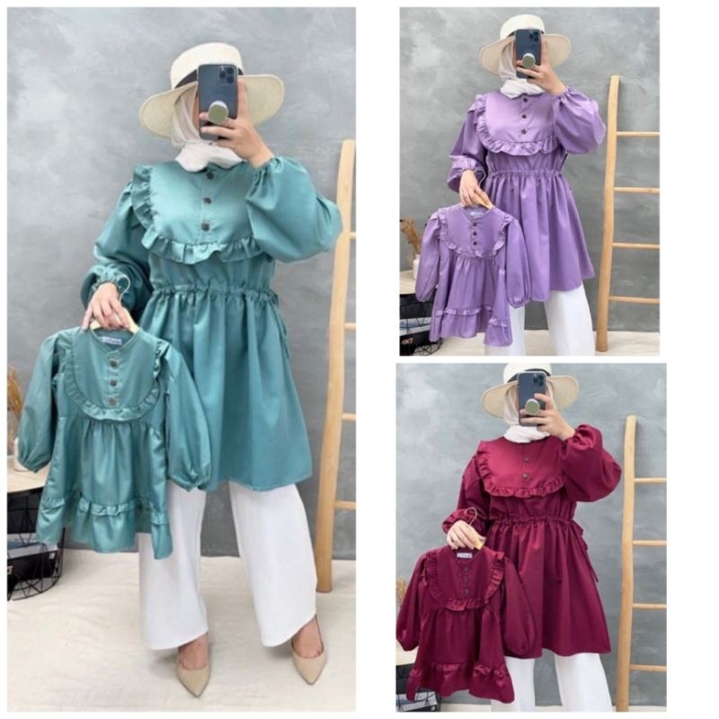 Nadira Couple Ibu Dan Anak / Baju Couple Ibu Dan Anak Perempuan / Tunik Couple Mom Dan Kids Perempua