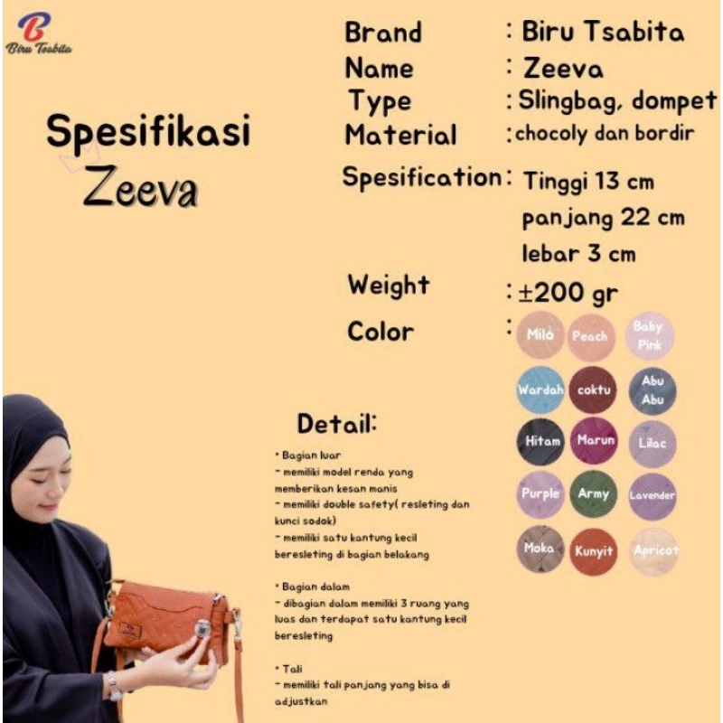 Selempang Zeeva by Biru Tsabita tas selempang cantik