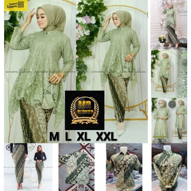 KEBAYA COUPLE KELUARGA/KEBAYA SAGE GREEN/COUPLE KEBAYA BATIK/KEBAYA MODEL