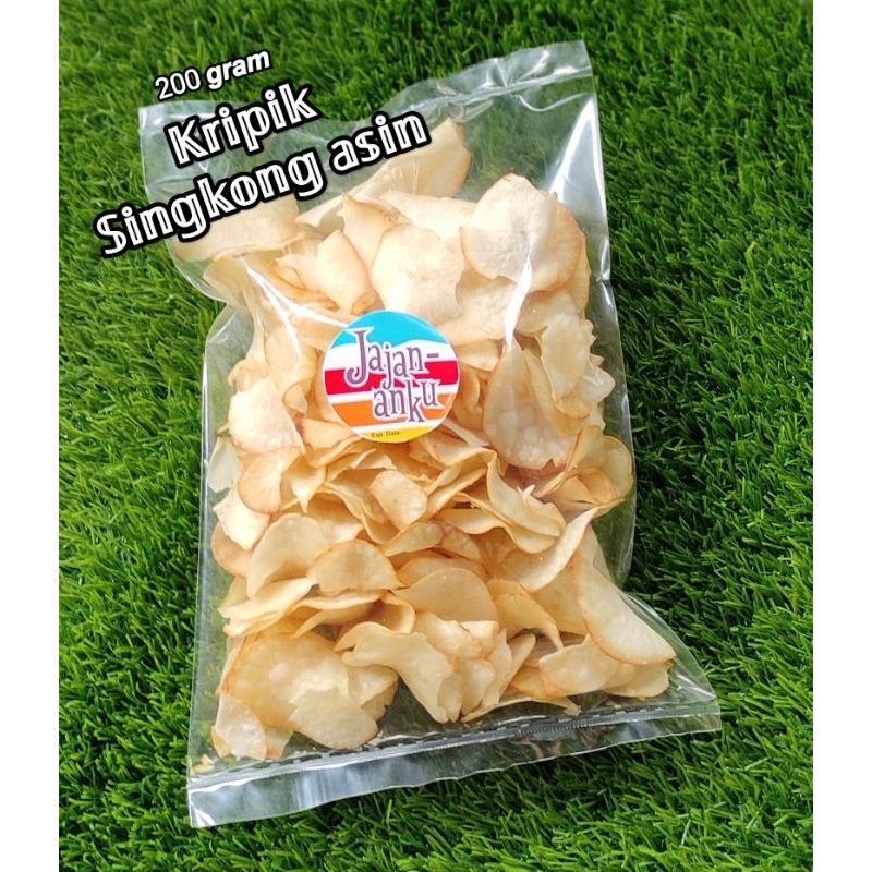 KRIPIK SINGKONG BAWANG ASIN, Kripik pisang kepok 200GRAM