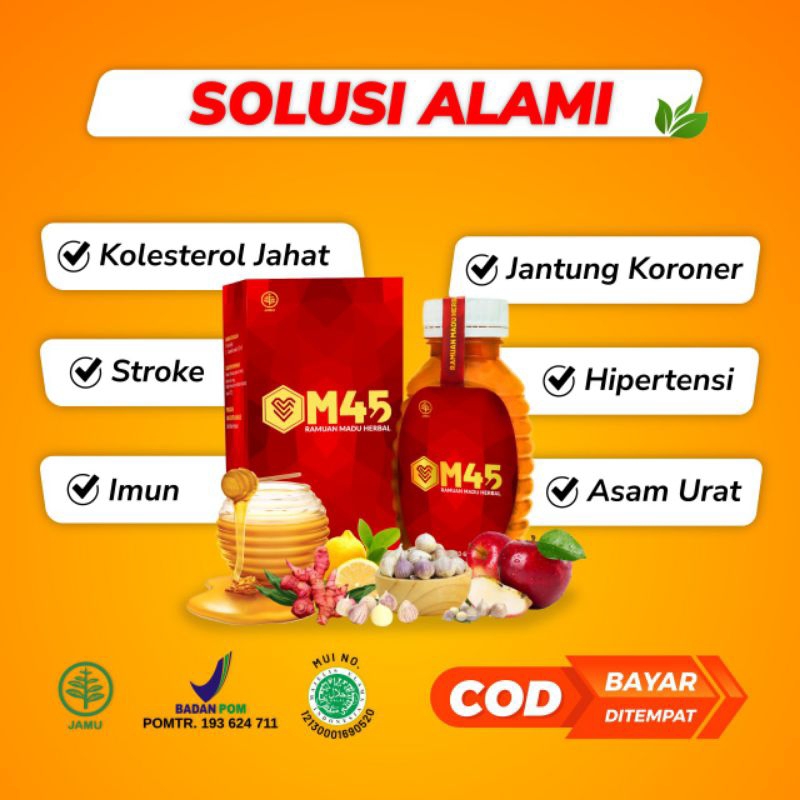 

MADU RAMUAN HERBAL M45 JANTUNG SEHAT BEBAS Lemak Darah Stroke Kolestrol Darah Tingi ORIGINAL