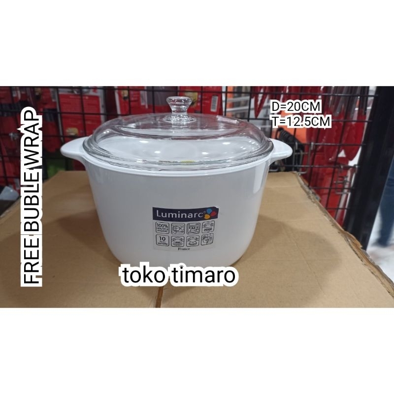 LUMINARC PUTIH POLOS PANCI MASAK KACA 3L