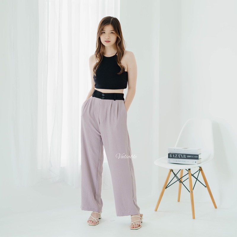 Lady Highwaist Loose Pants Valiable (M-XXL)