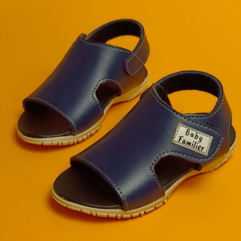 Sandal Let Anak 23-30 Model Kokop Sol Karet Warna Navy (Charlos 01)