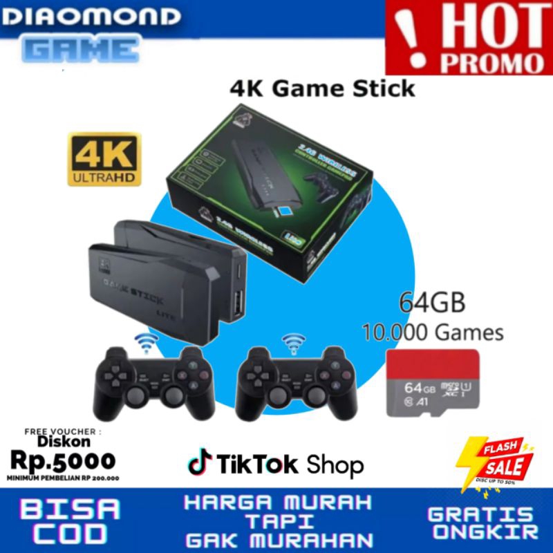 Game Stick 4K Game Console Wireless Gamepad HDMI TV