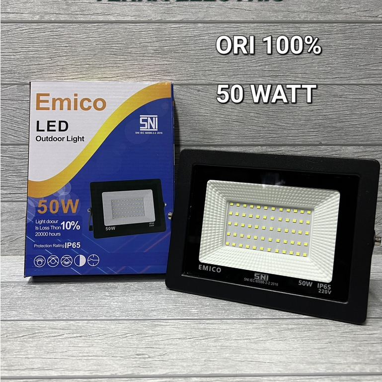 EMICO Lampu sorot led 50w lampu led flood light 50 watt led tembak outdoor SNI