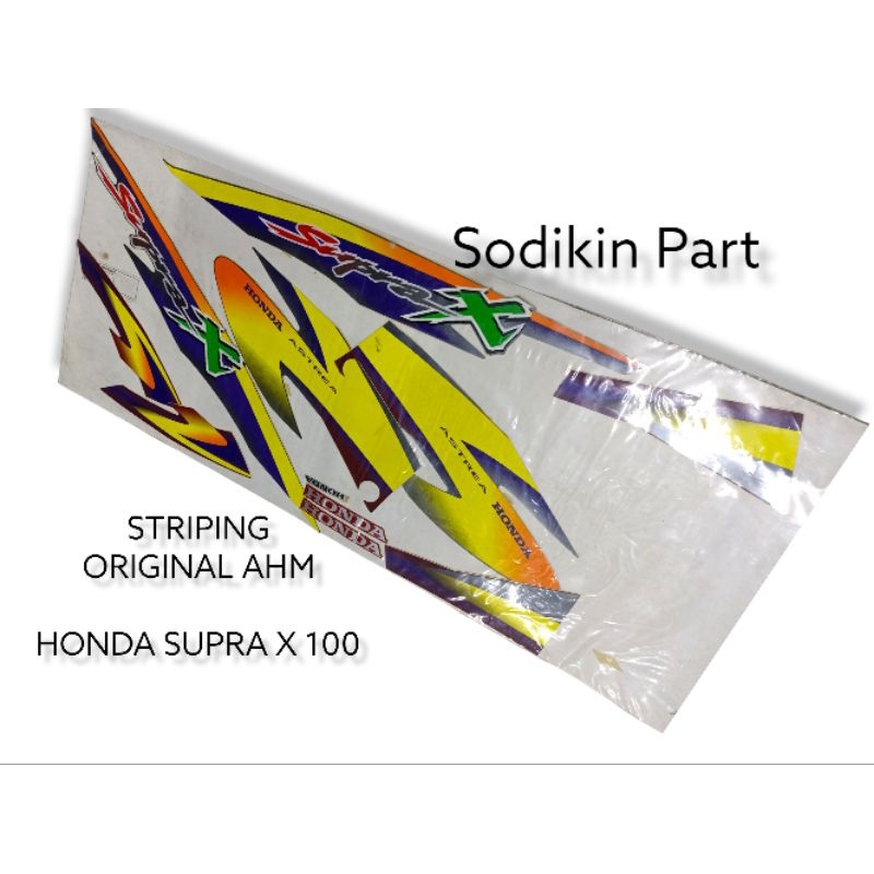 STRIPING STIKER STRIP BODY FULL ORIGINAL AHM HONDA SUPRA X 100 OLD