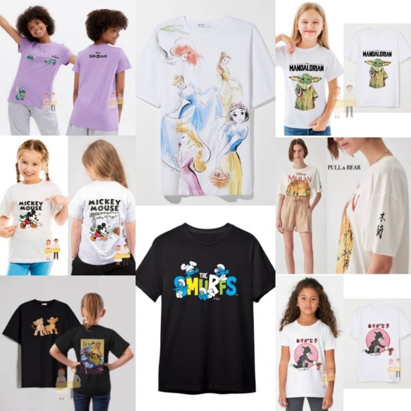 kaos anak Zara Pull&bear Bershka disney 10-18t