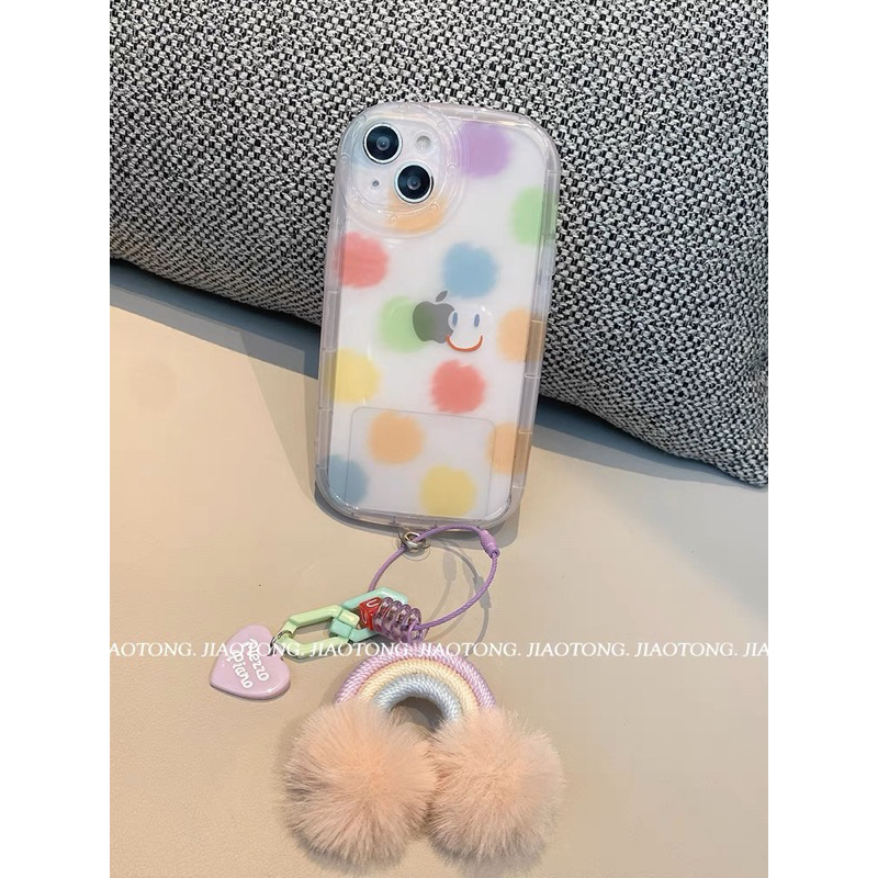 Rainbow Pom Pom Softcase Casing Case HP Lucu iphone XS XS Max XR 11 Pro Max 12 Pro Max 13 Pro Max 14 Pro Max