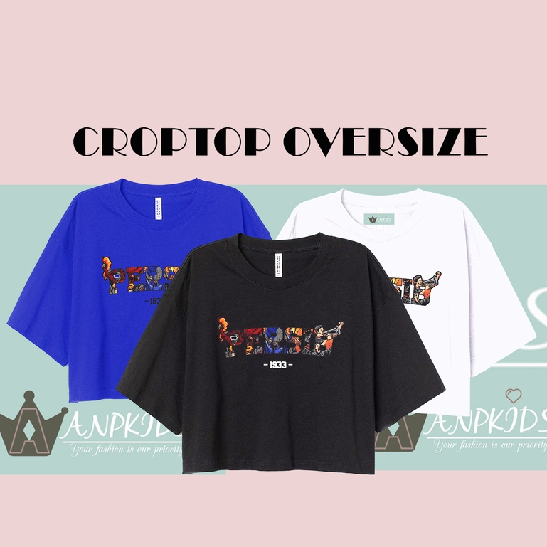kaos crop top oversize wanita suppoter persib