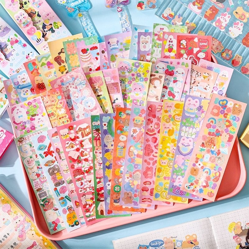 

1 lembar Sticker Sheet Aesthetic Kiss Cut Stiker Journal Planner Dairy Lucu / Stiker Glitter Gaya Korea Untuk Dekorasi Album Kartu Hp Laptop Stiker Botol Minum Tumblr / Sticker Decoration
