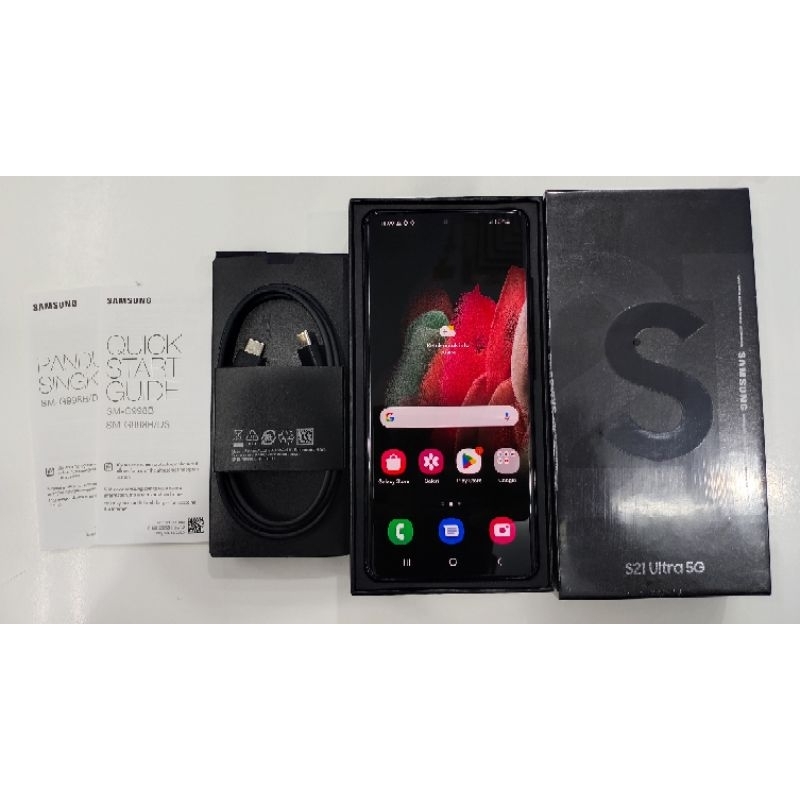 Samsung Galaxy S21 Ultra 5G 12/256 Black Second Super Duper Like New 100% Resmi Ex SEIN