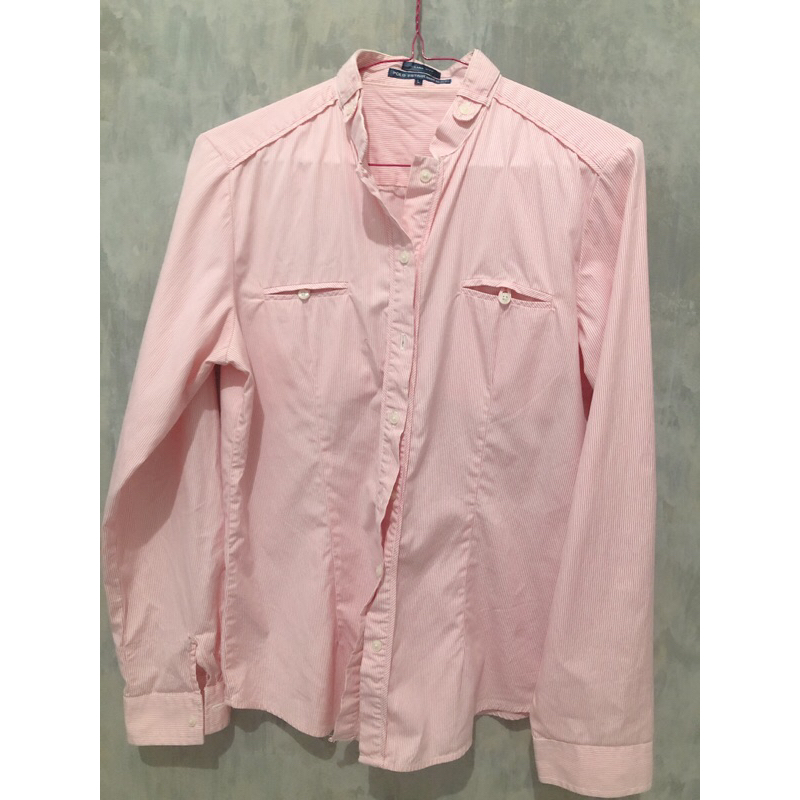 POLO Established - Kemeja Premium 100 % - strip putih Pink