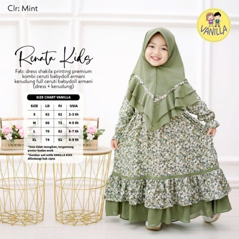 Renata Kids by Vanilla Gamis Set Jilbab Anak