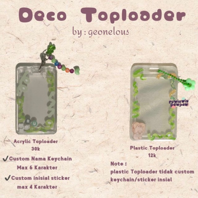Deco Toploader Kpop Acrylic PC Holder Deco NCT