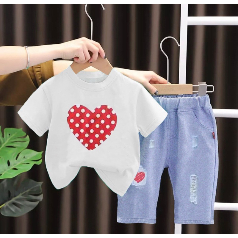baju setelan anak perempuan anak celana bahan denim 1-5 tahun grosir ardan baju anak
