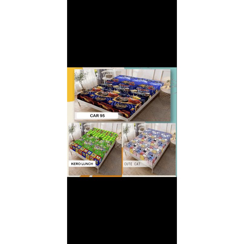 sprei waterproof motif cowok Preloved ready motif CAR ukuran 120*200