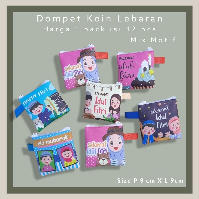 (  1 LUSIN ISI 12 PCS ) DOMPET KOTAK KOIN LEBARAN