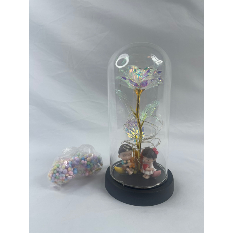 [OBRAL RIJEK] Lampu Meja Hias LED Mawar Beauty &amp; The Beast Bubble Colorful - RG-016