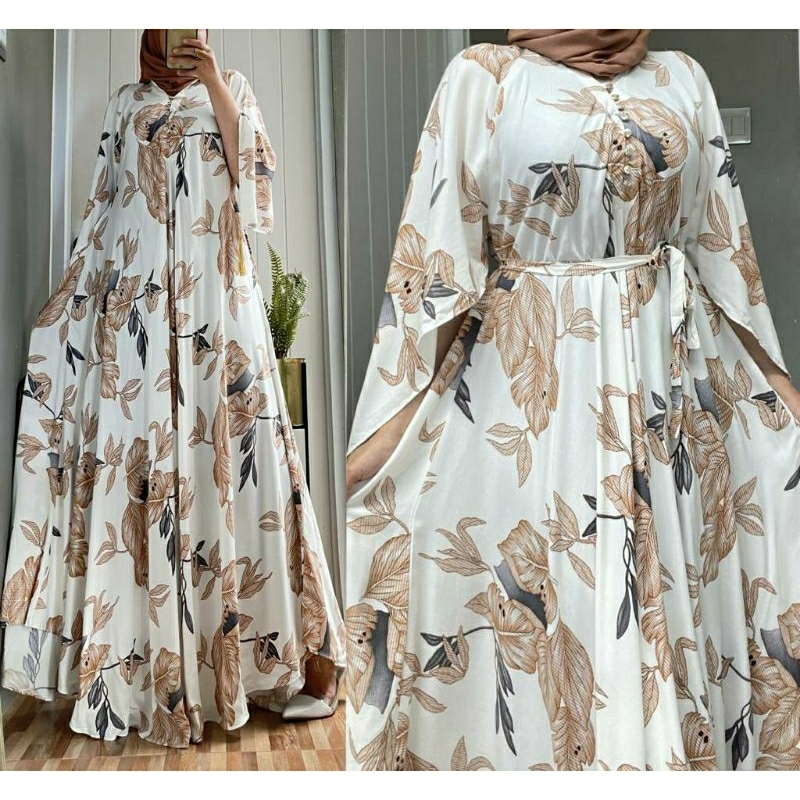 Amanda Gown, GAMIS LEBARAN JUMBO CANTIK BAHAN RAYON IMPORT KANCING BUSUI FIT XXXL LD 132 TERMURAH OOTD KEKINIAN TERLARIS