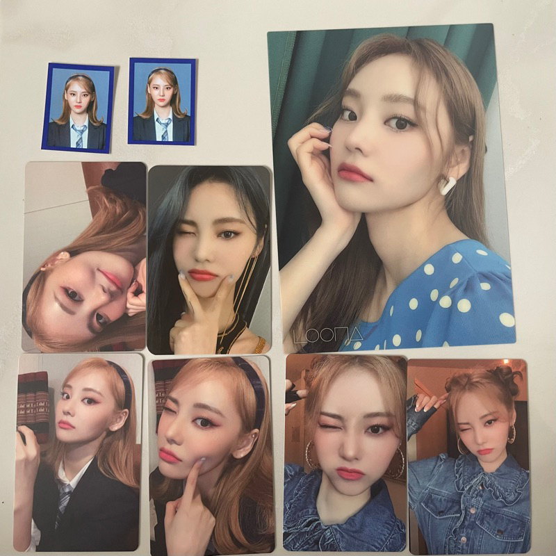 Photocard Jinsoul Season Greeting 2022 dan Album & B, Postcard Jinsoul Hula Hoop Makestar