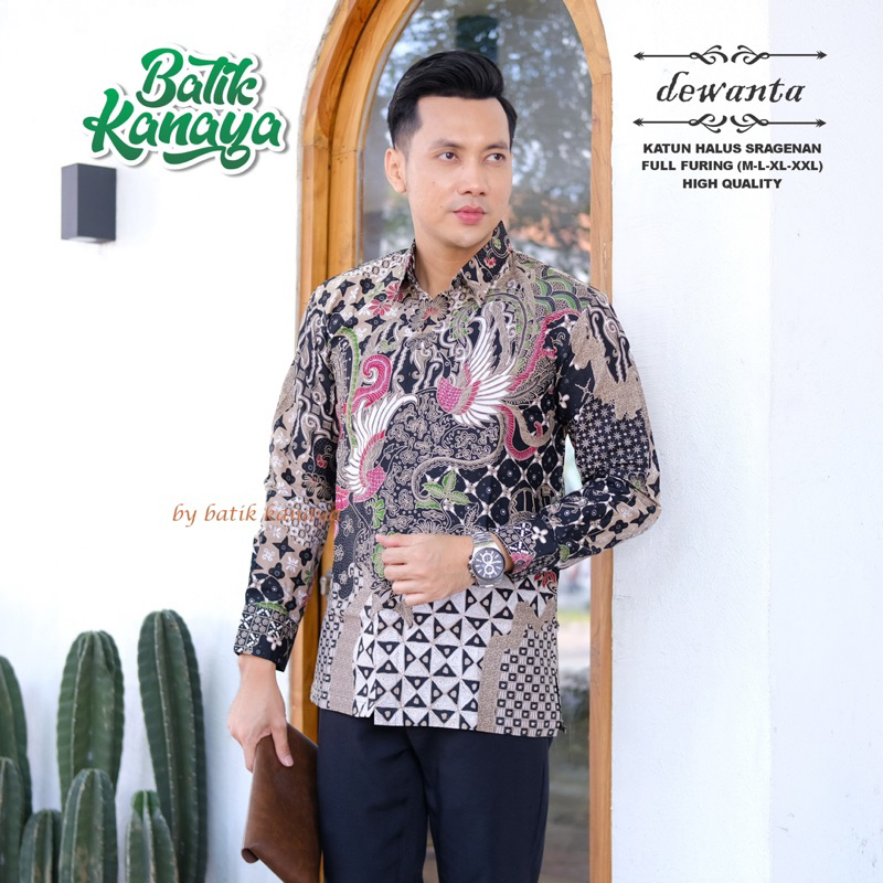 DEWANTA Baju Batik pria Full Furing Bahan Katun PREMIUM