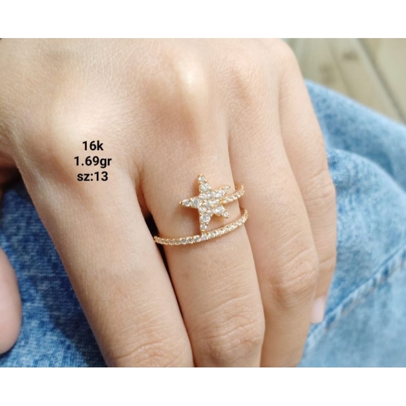 Cincin emas 70 bintang spiral