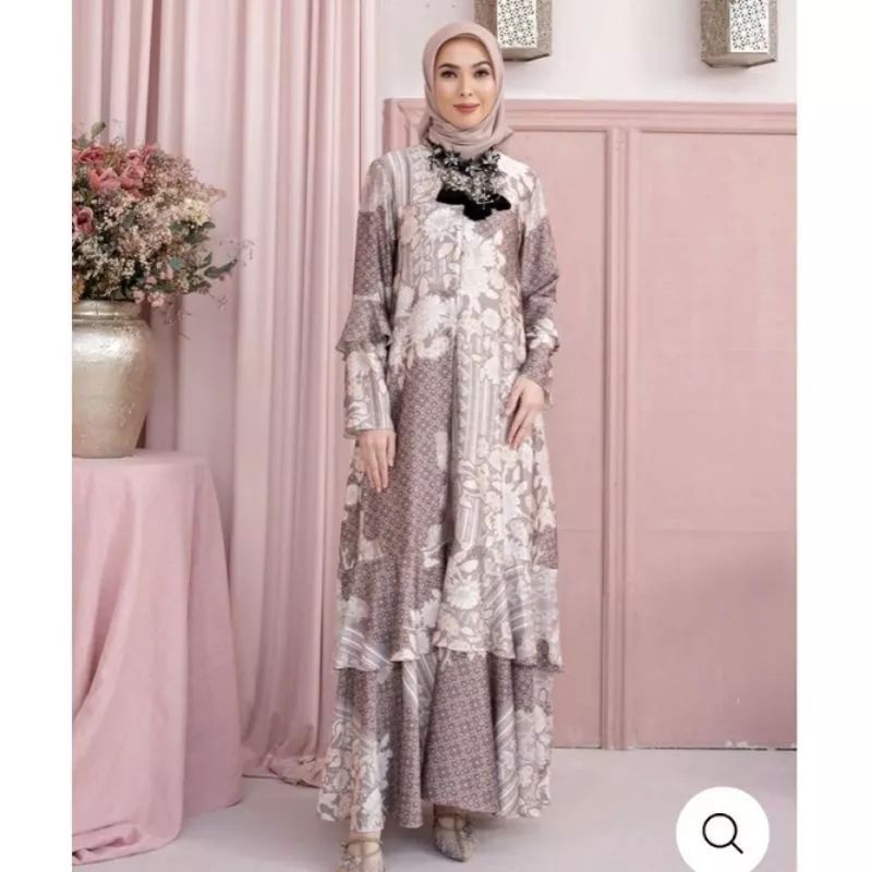 Wearing Klamby Sale Harbolnas | Elena Dress In Taupe S M L XL Pakai HardBox By Wearing Klamby| Dress