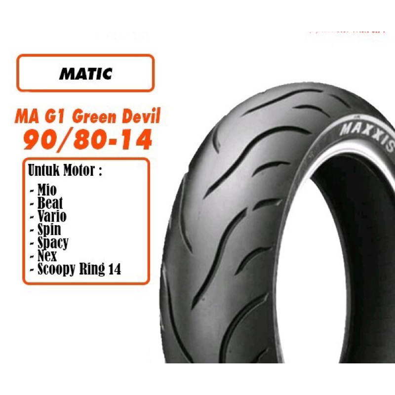 BAN LUAR MAXXIS 90/80-14 GREEN DEVIL