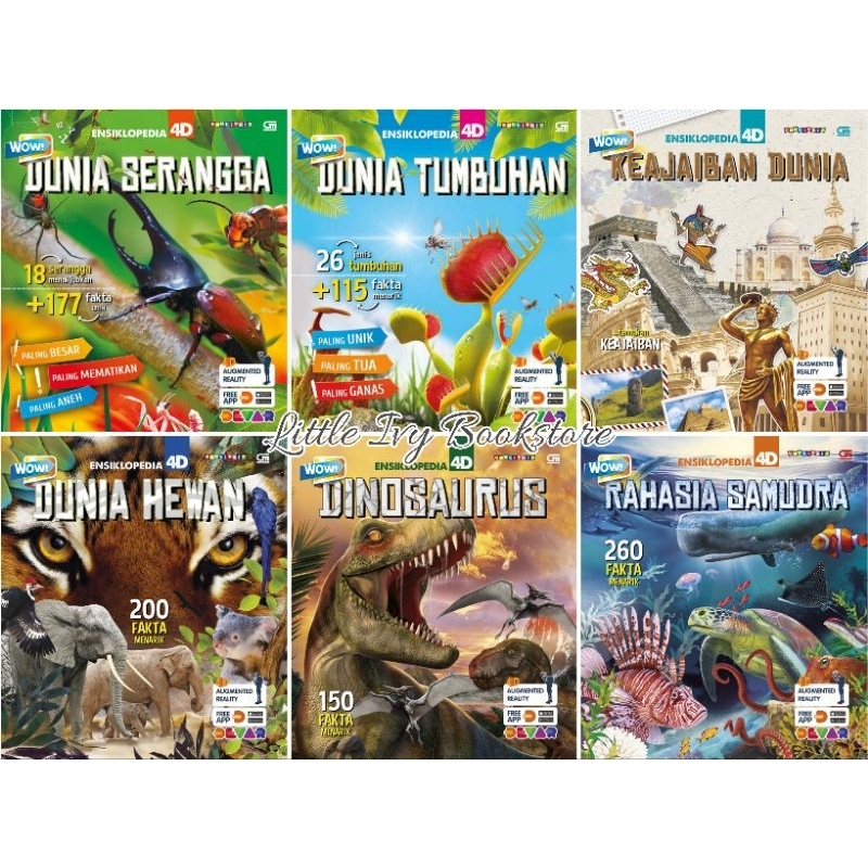 Ensiklopedia 4D WOW Dinosaurus/Keajaiban Dunia/Dunia Hewan/ Serangga/Tumbuhan/Rahasia Samudra