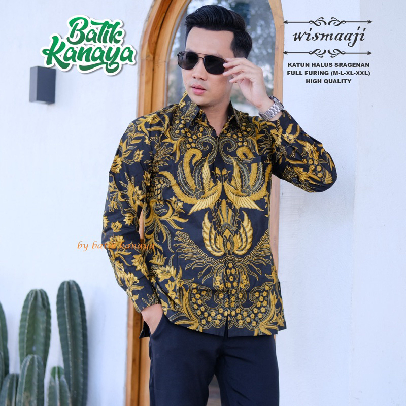 WISMAAJI Batik Pria Berlapis furing bahan katun PREMIUM