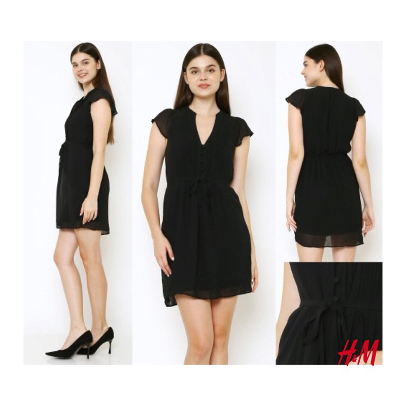 HM v neck dress black