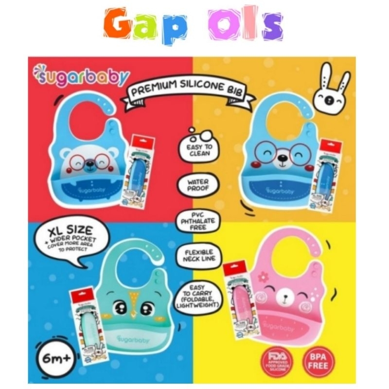 SugarBaby Silicone Bib SugarBaby Bib SugarBaby Slaber SugarBaby Celemek Makan Celemek Bayi
