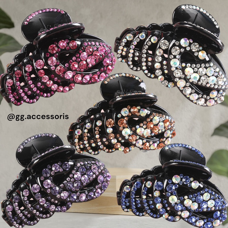 Jepit Rambut swarovski Mata Berlian Kristal ITC mangga dua | Jepitan rambut import | hiasan kepala