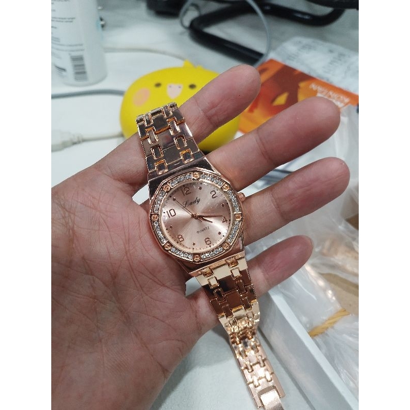 Jam Tangan Lady Fashion Rantai Full Stainless Steel Jam Tangan Wanita Mewah Permata