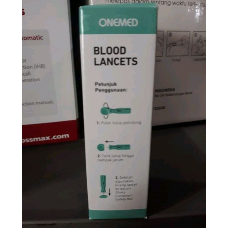 Blood lancet 28G Autoclick Jarum untuk ambil darah Onemed