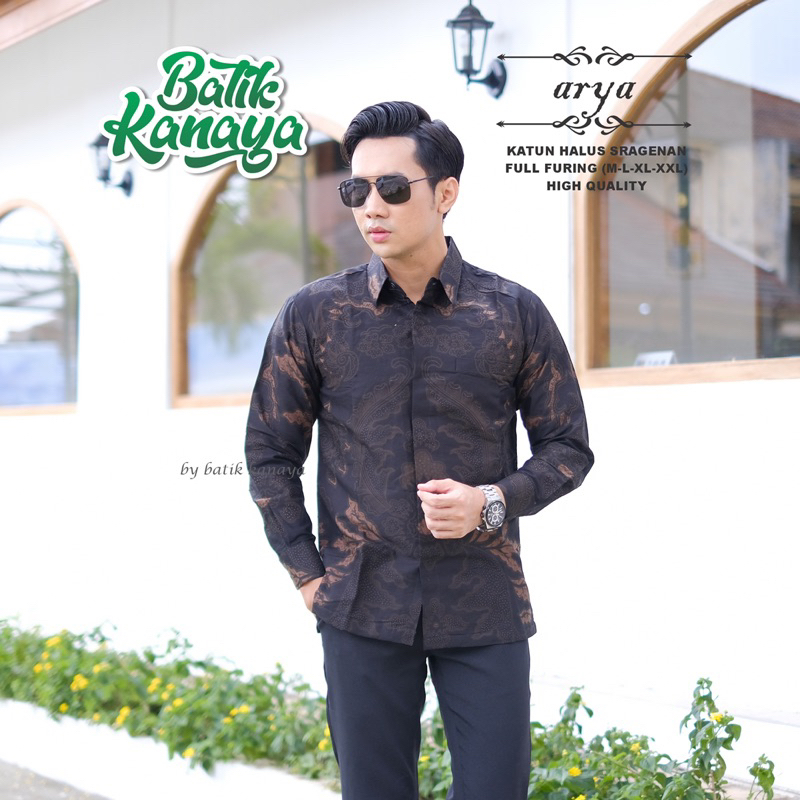 ARYA Batik Pria Lengan Panjang Full Furing Bahan katun Sragenan by Kanaya