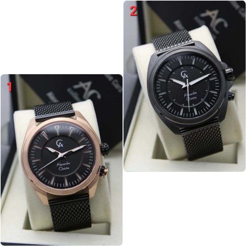 ORIGINAL GARANSI RESMI 1 TAHUN JAM TANGAN PRIA ALEXANDRE CHRISTIE ANALOG RANTAI PASIR STAINLESS STEE