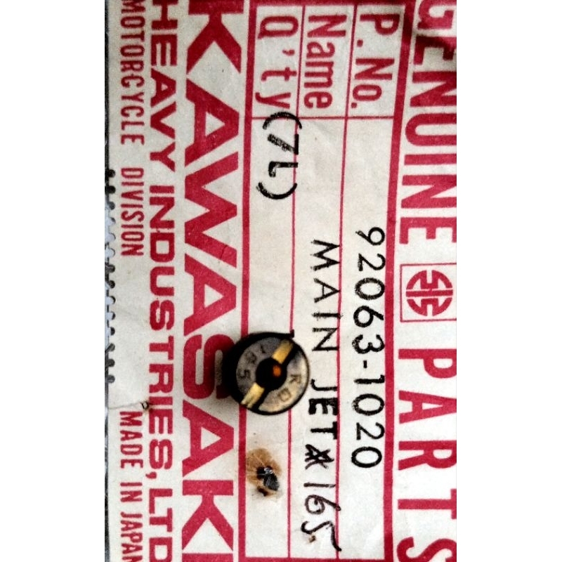 main jet karburator Kawasaki 92063-1020 kx125 kx250 kdx250 kdx400