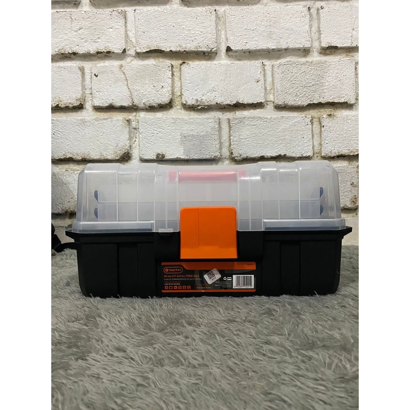 Racer Box PitBox Tamiya Merek Tactix By Ace Hardware 3 Tingkat Transparan Warna Hitam Oren