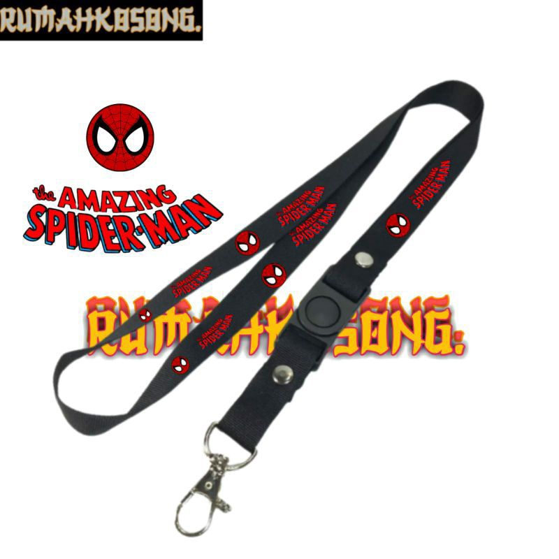 

Lanyard SPIDER-MAN Tali Lanyard Kartun Gantungan Kunci Name Tag Id Card / Pods / Brand lokal