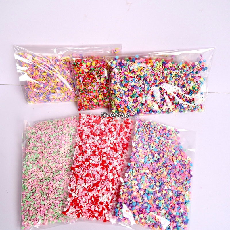 FAKE SPRINKELS FIMO SLICE CLAY HIASAN NAIL SLIME 100GRAM  PREMIUM TERMURAH BEST SELLER