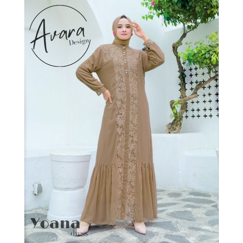 Fashion muslim Dress Gamis YOANA Ori Avara Design kualitas Premium Cocok buat Pakai Acara Kasual Gam