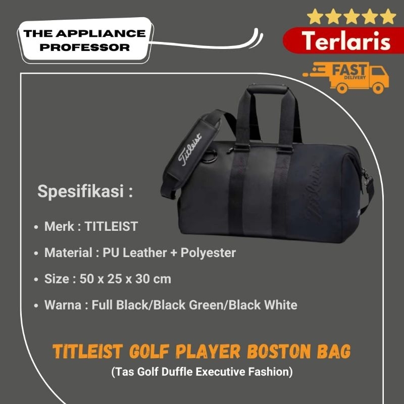 TITLEIST Golf Player Boston Bag - Tas Golf Duffle Executive Sporty Korean Style