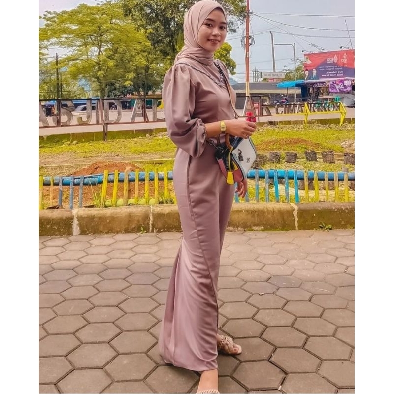 Ready size jumbo - vorry dress - dress pesta muslimah kondangan - dress terbaru - gaun premium