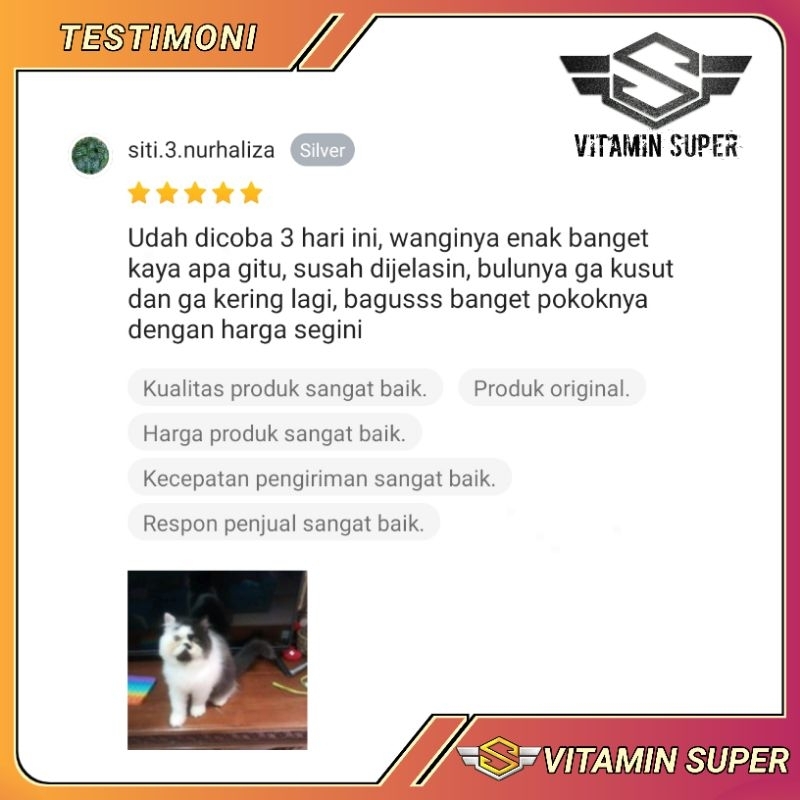 Super Vit Hair Serum Vitamin Bulu Spray Kucing, Anjing, Kelinci | Vitamin Bulu Rontok, Bulu Gembul dan Berkilau