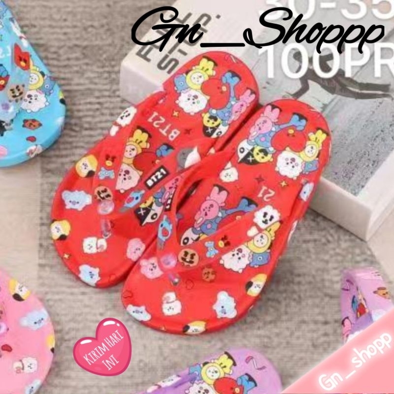 30-35 Sandal Jepit Anak Karakter BT21 Import 5118-X1